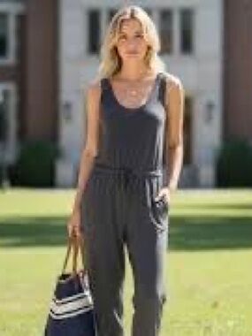 Daily Ritual Sleeveless Green Tank Jumpsuit